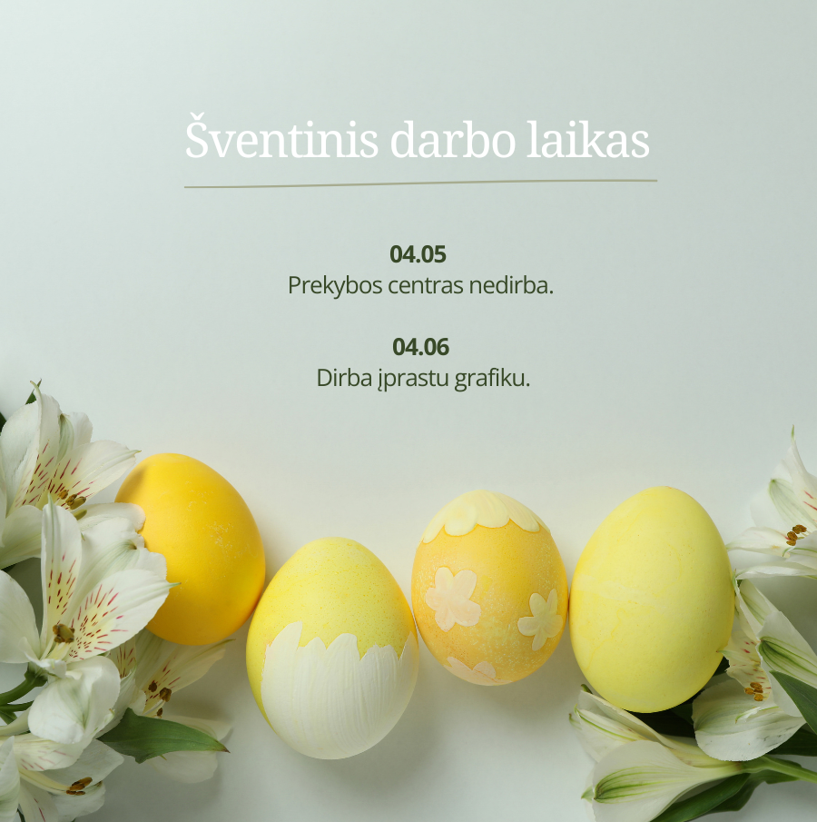 Darbo laikas per &Scaron;v. Velykas